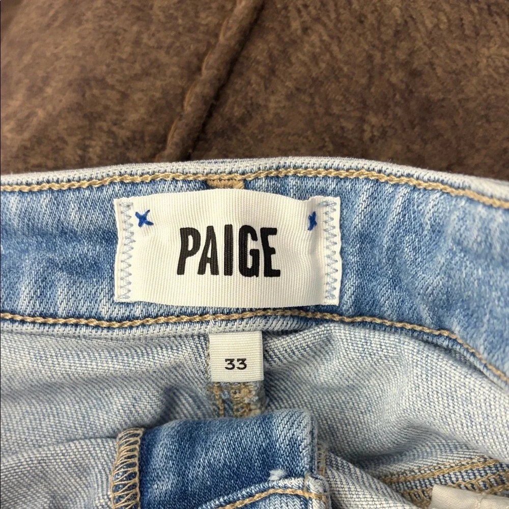 Paige Allure Shorts Denim Frayed Hem Shorts - 33